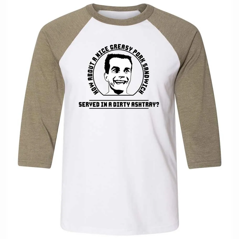 Unisex 3/4 Baseball Tee - 5X94EEDM - White/Heather Olive - 4