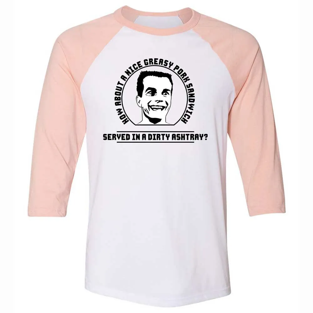 Unisex 3/4 Baseball Tee - 5X94EEDM - White/Heather Peach - 5