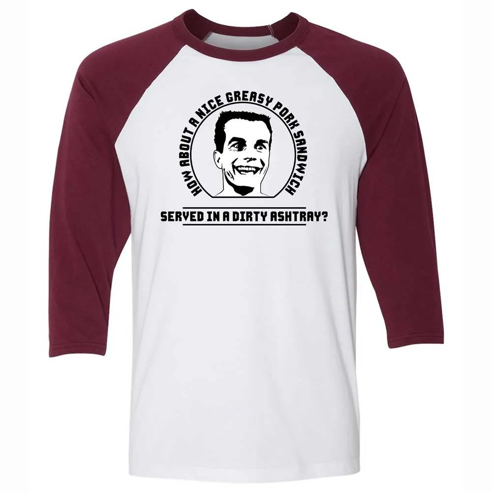 Unisex 3/4 Baseball Tee - 5X94EEDM - White/Maroon - 7