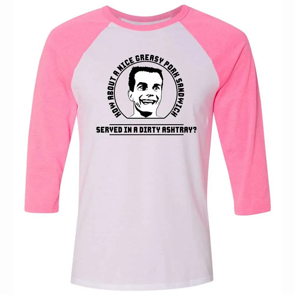 Unisex 3/4 Baseball Tee - 5X94EEDM - White/Neon Pink - 12
