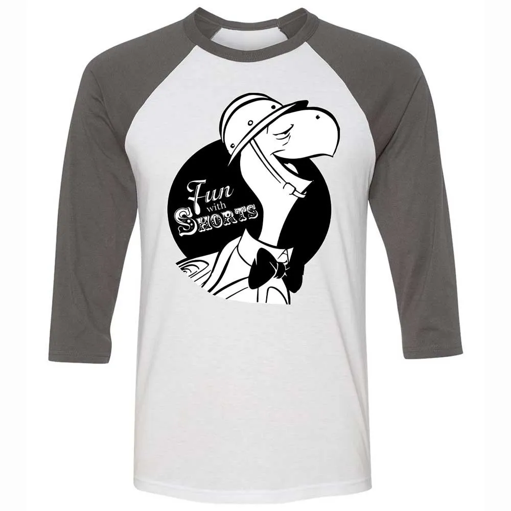 Unisex 3/4 Baseball Tee - EUAPHMNB - White/Asphalt - 2