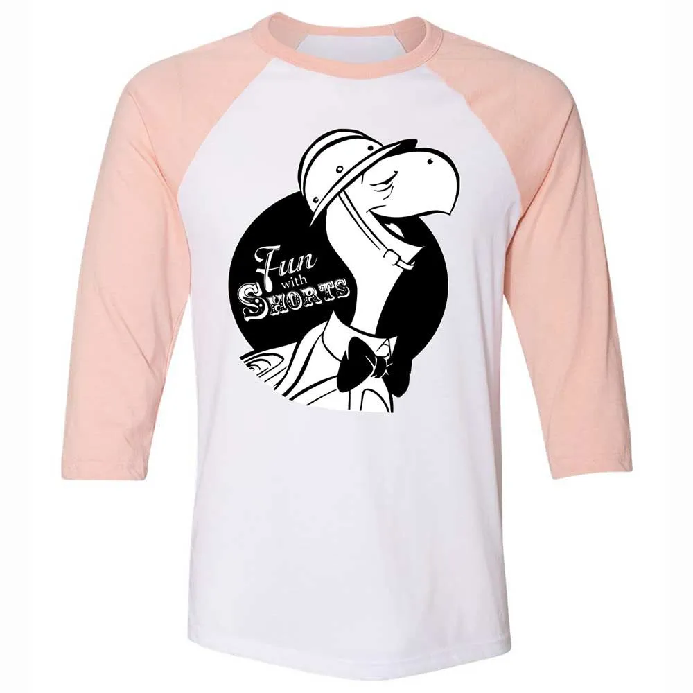 Unisex 3/4 Baseball Tee - EUAPHMNB - White/Heather Peach - 5