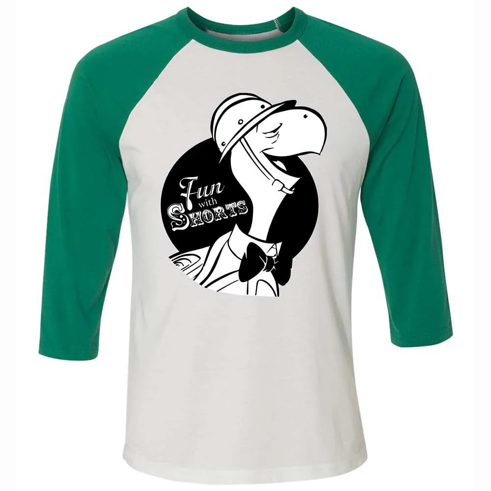 Unisex 3/4 Baseball Tee - EUAPHMNB - White/Kelly - 6