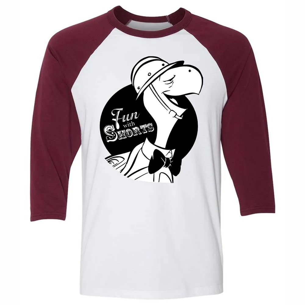 Unisex 3/4 Baseball Tee - EUAPHMNB - White/Maroon - 7