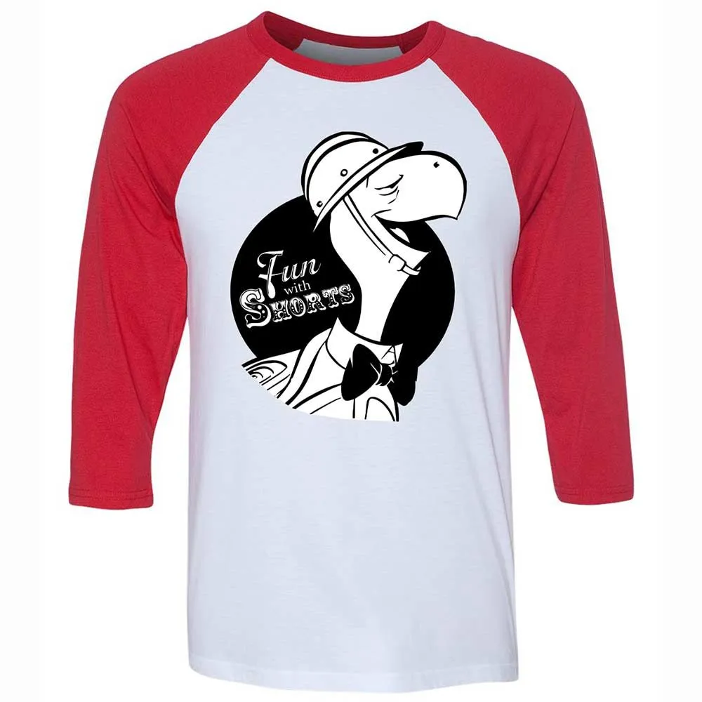Unisex 3/4 Baseball Tee - EUAPHMNB - White/Red - 9