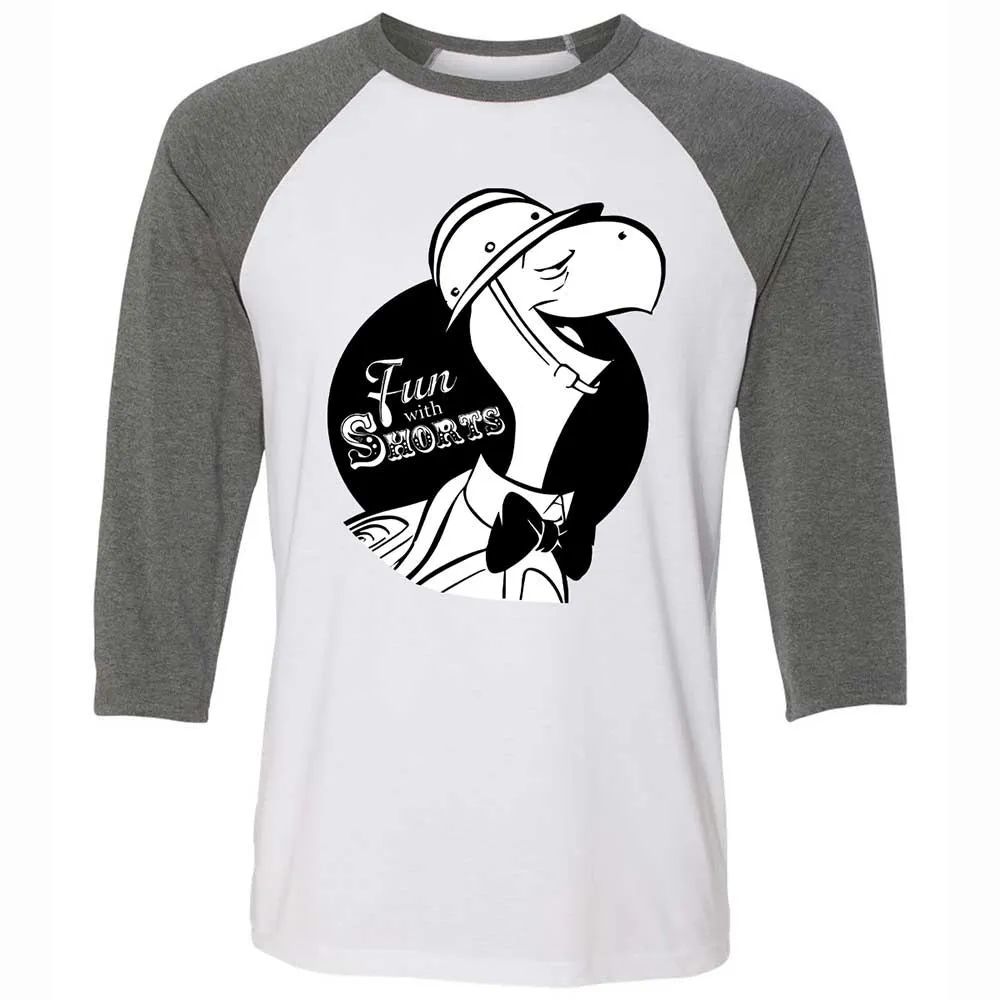 Unisex 3/4 Baseball Tee - EUAPHMNB - White/Deep Heather - 11