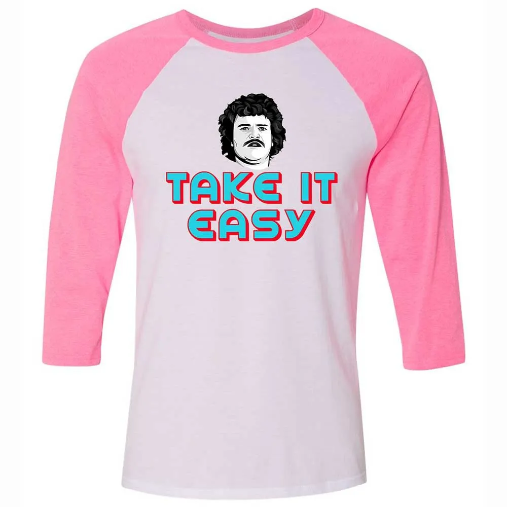 Unisex 3/4 Baseball Tee - 8NFT2EJ9 - White/Neon Pink - 12
