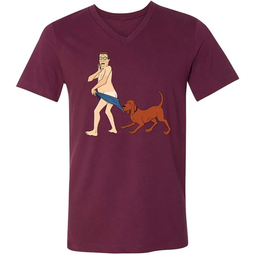 Unisex V-Neck T-Shirt - 4M2FP7QQ - Maroon - 14