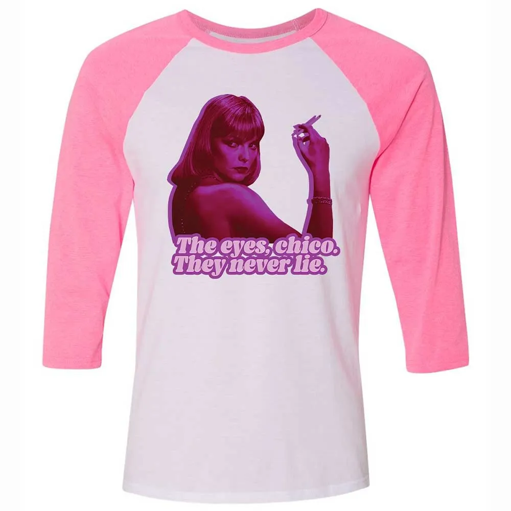 Unisex 3/4 Baseball Tee - JRCFE2FH - White/Neon Pink - 12