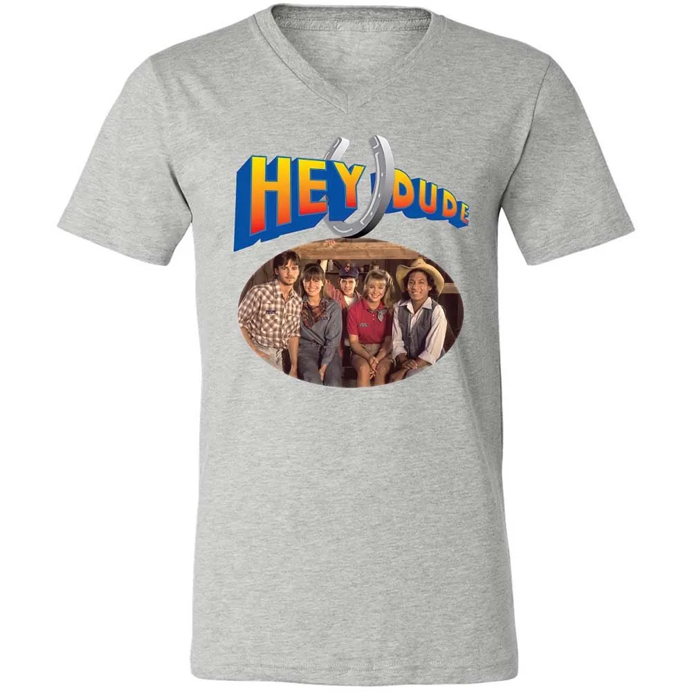 Unisex V-Neck T-Shirt - E2D4SL45 - Athletic Heather - 2