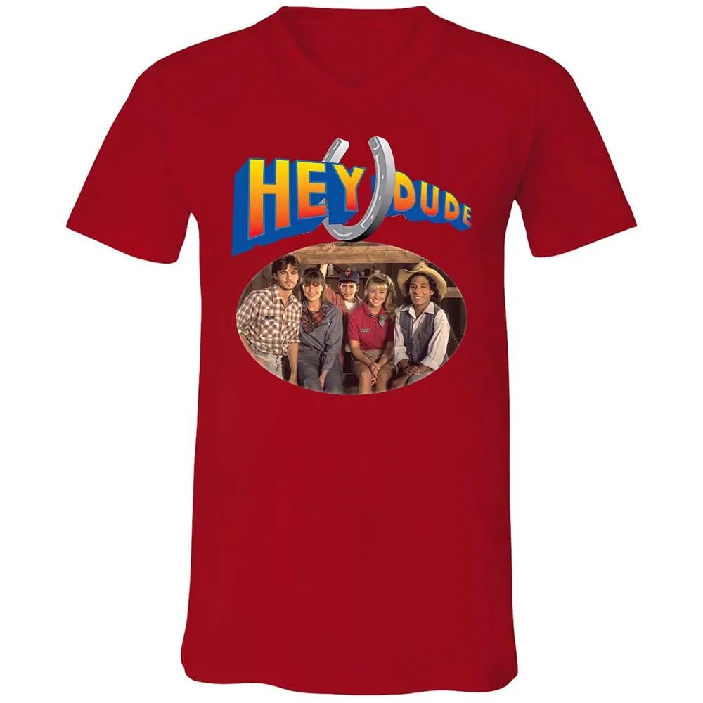 Unisex V-Neck T-Shirt - E2D4SL45 - Red - 5