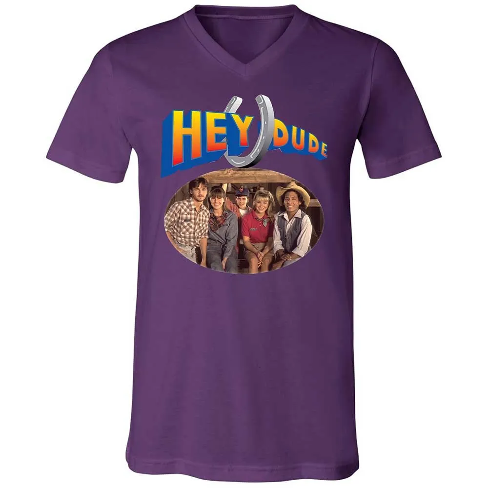 Unisex V-Neck T-Shirt - E2D4SL45 - Team Purple - 10