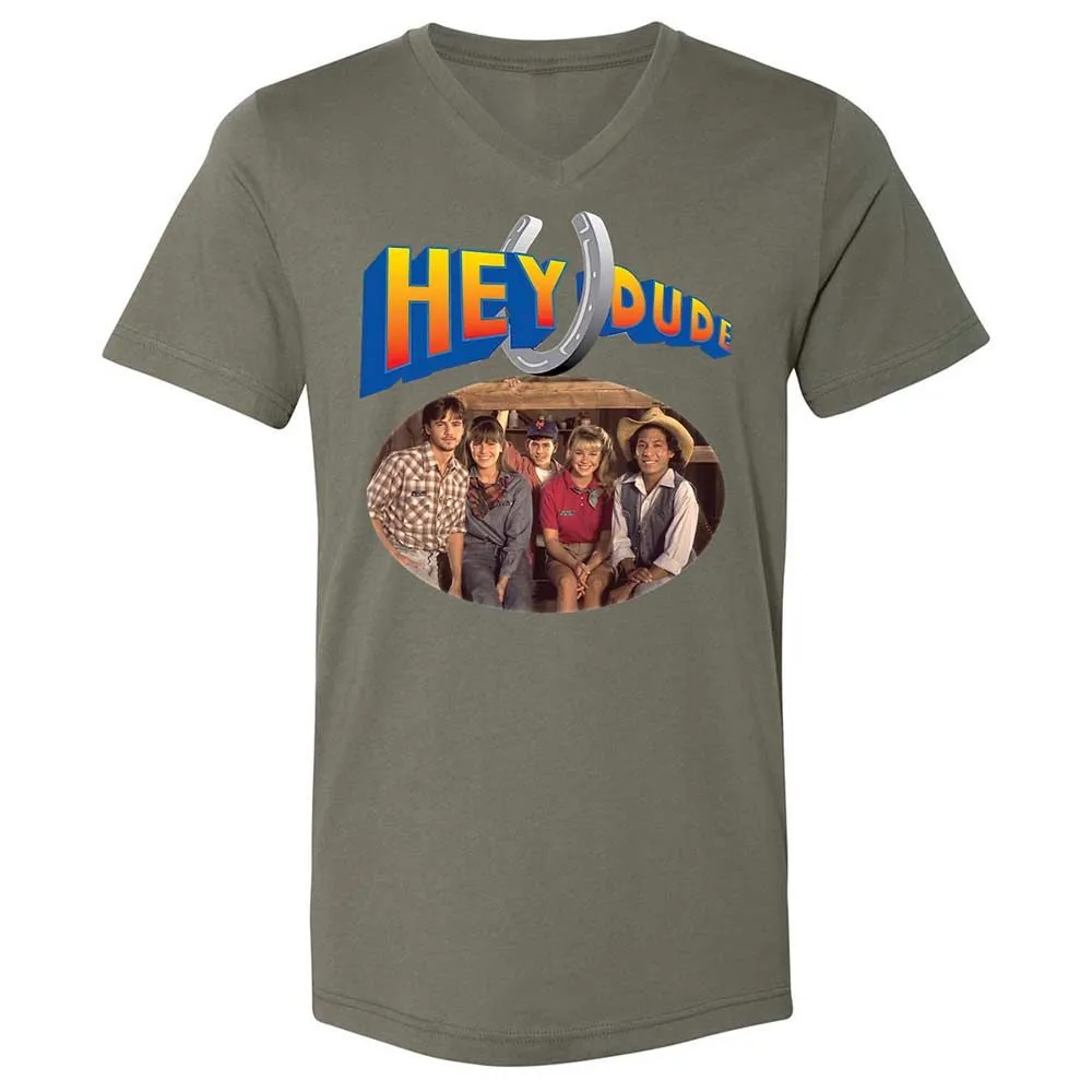Unisex V-Neck T-Shirt - E2D4SL45 - Military Green - 15