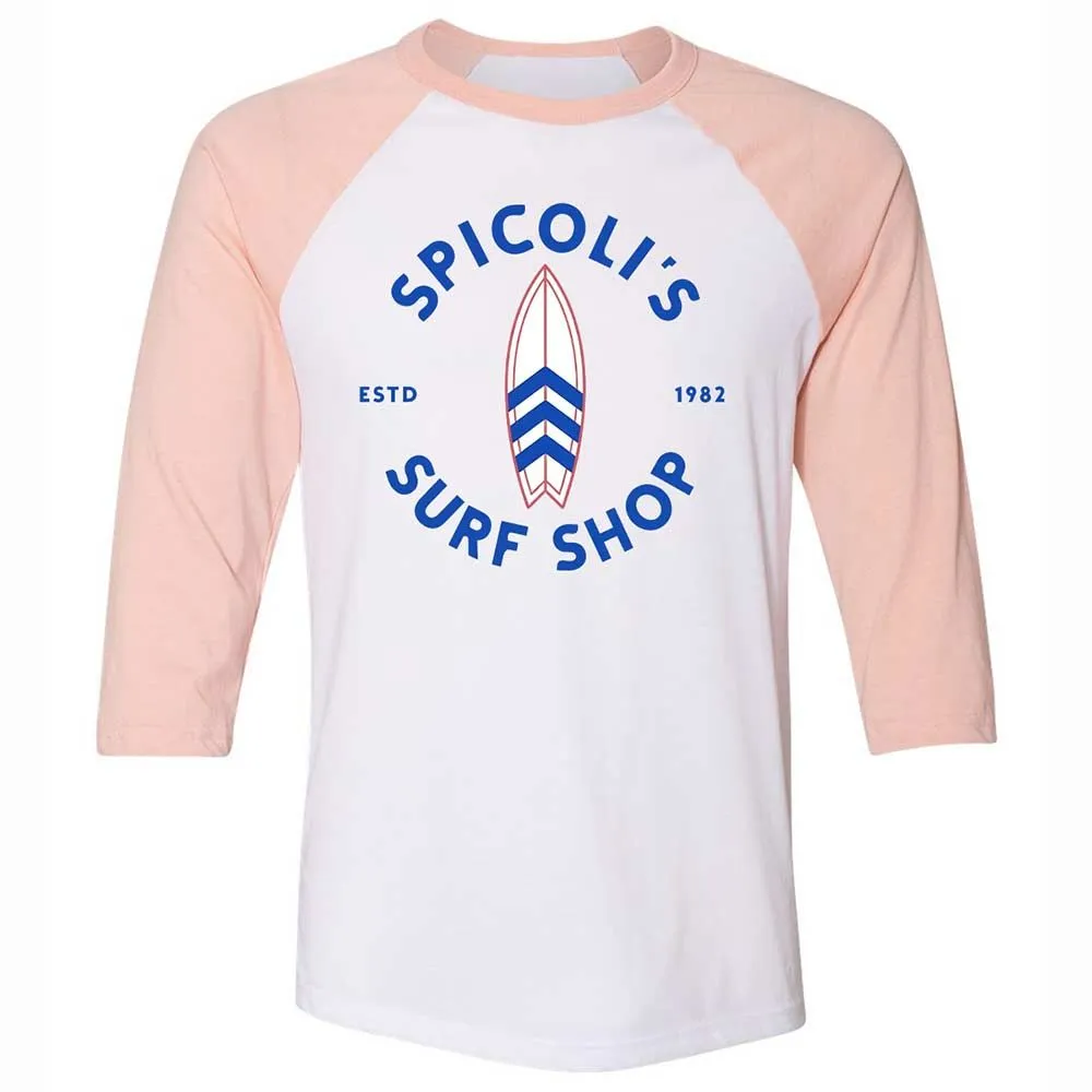 Unisex 3/4 Baseball Tee - BATZ13VA - White/Heather Peach - 5