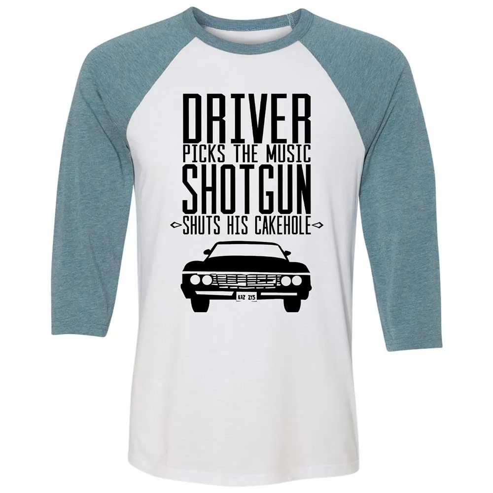 Unisex 3/4 Baseball Tee - 1REKP6VB - White/Denim - 3