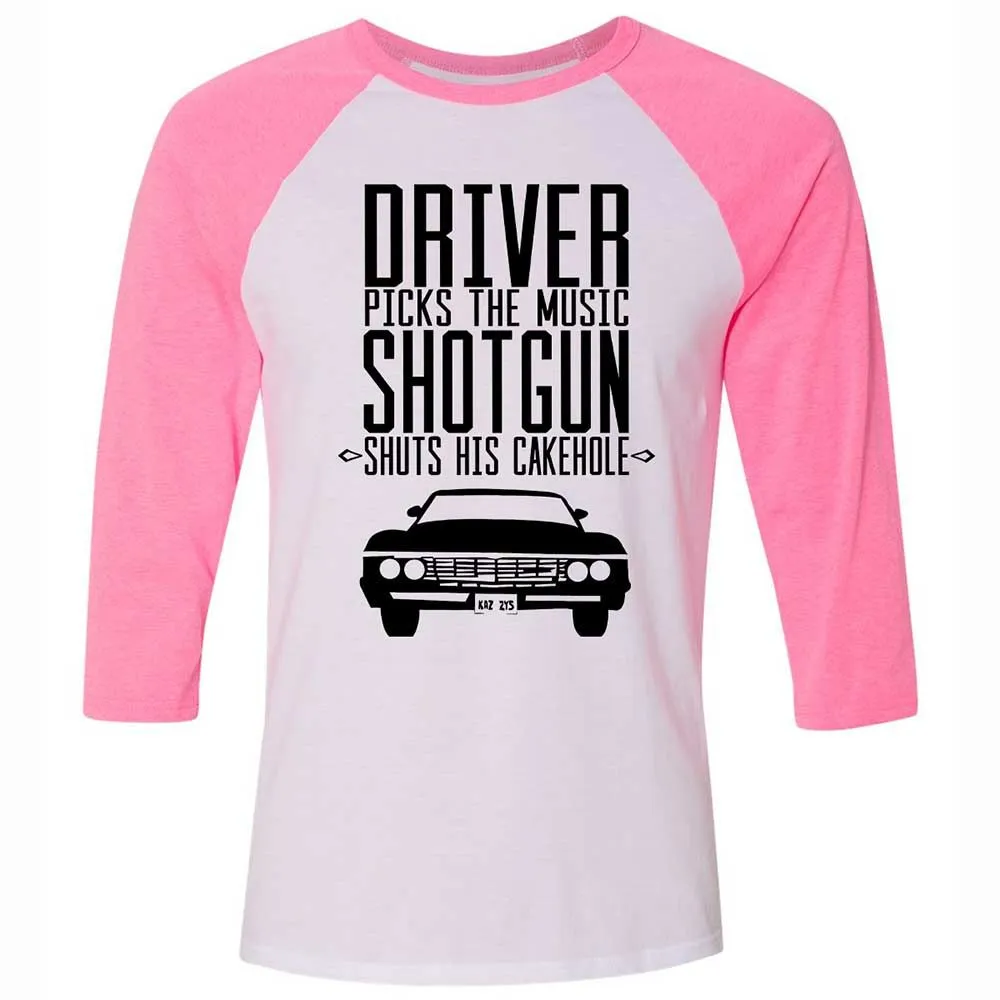 Unisex 3/4 Baseball Tee - 1REKP6VB - White/Neon Pink - 12