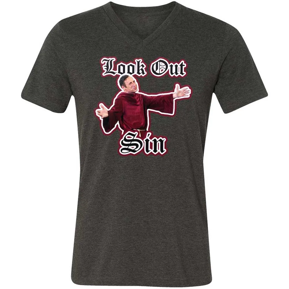 Unisex V-Neck T-Shirt - 779LZF8Z - Dark Grey Heather - 8