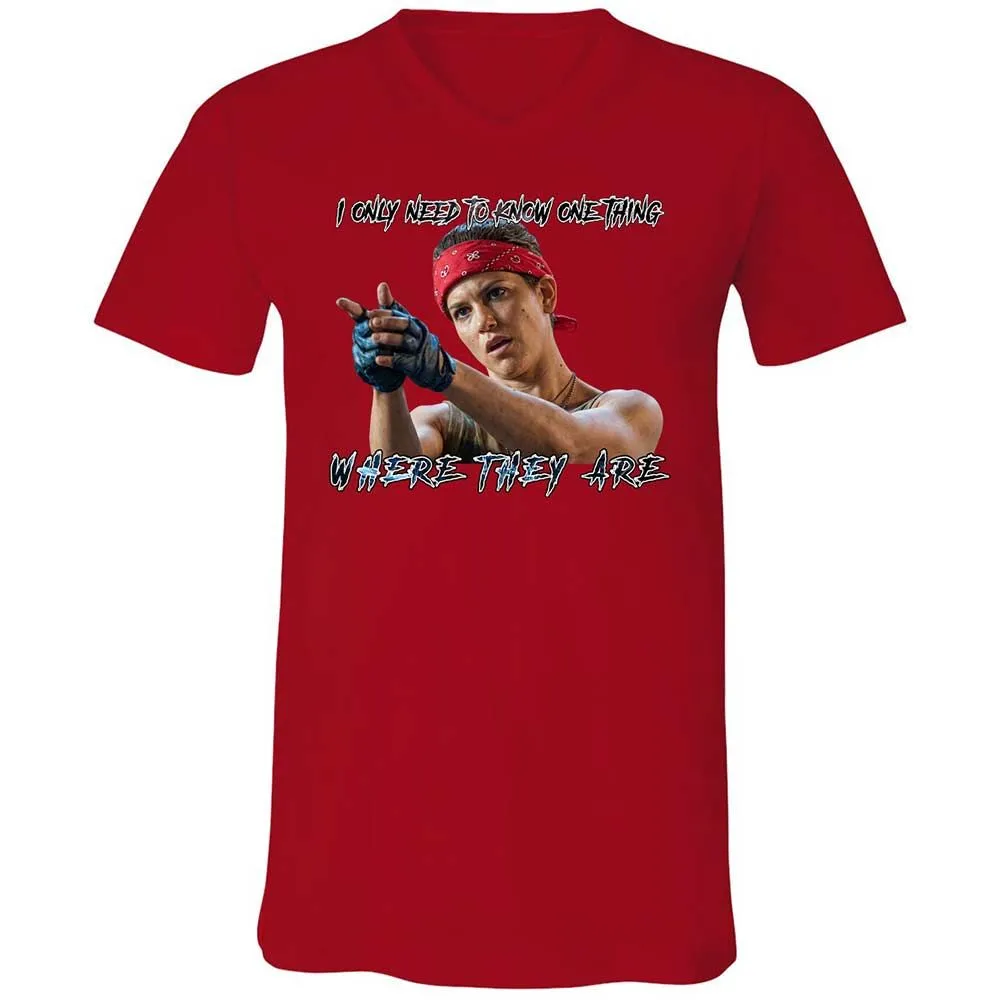Unisex V-Neck T-Shirt - HF3YK7CA - Red - 5