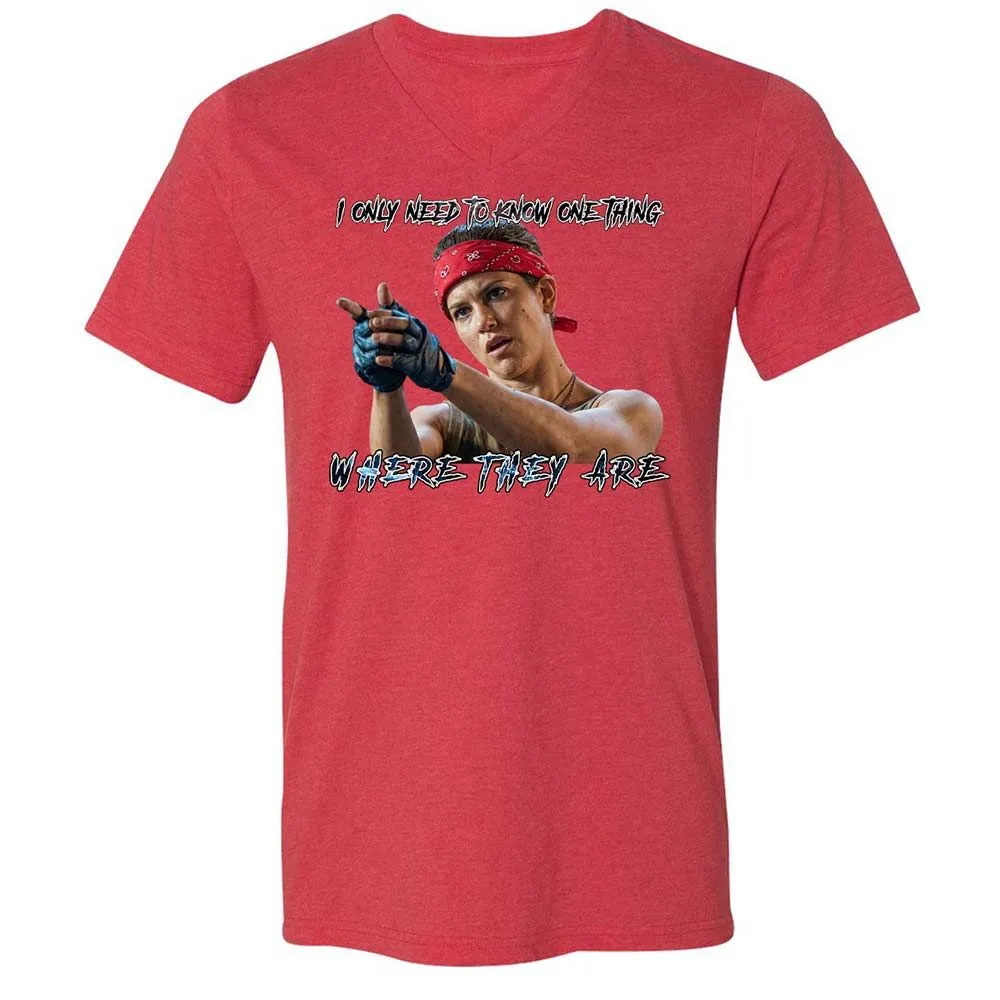 Unisex V-Neck T-Shirt - HF3YK7CA - Heather Red - 6