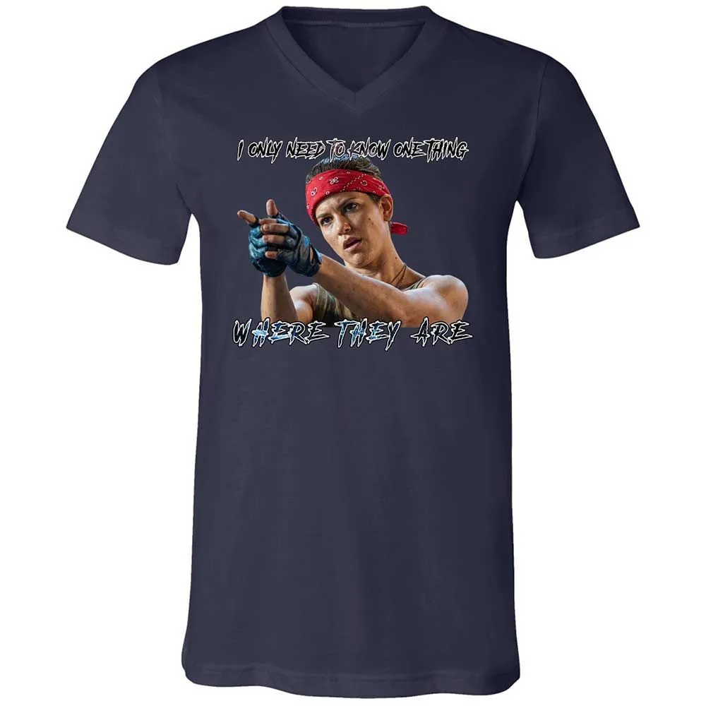 Unisex V-Neck T-Shirt - HF3YK7CA - Navy - 12