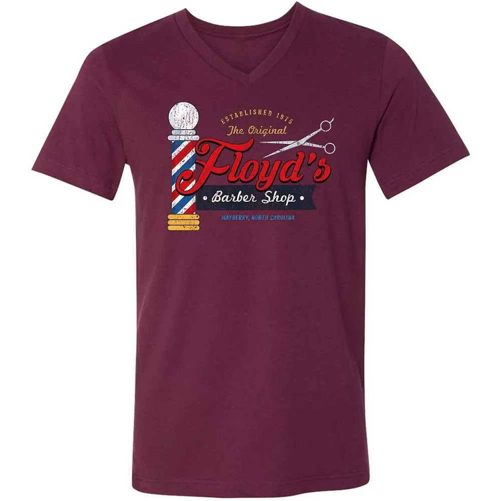 Unisex V-Neck T-Shirt - 9NQY7WGG - Maroon - 14