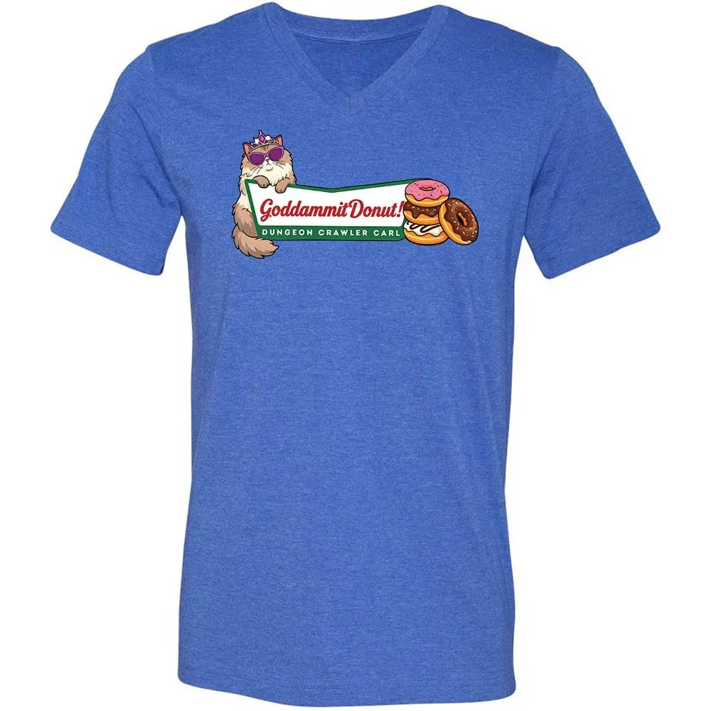 Unisex V-Neck T-Shirt - 1D8E95F4 - Heather True Royal - 4