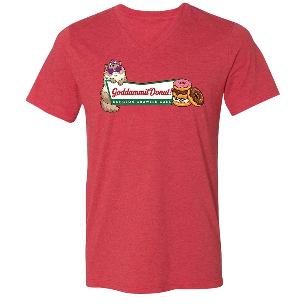 Unisex V-Neck T-Shirt - 1D8E95F4 - Heather Red - 6