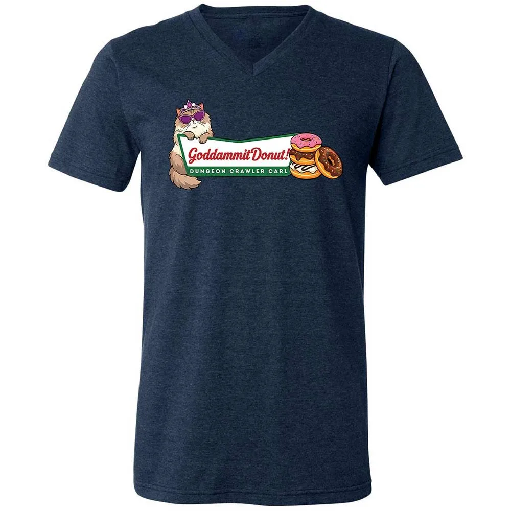 Unisex V-Neck T-Shirt - 1D8E95F4 - Heather Navy - 13