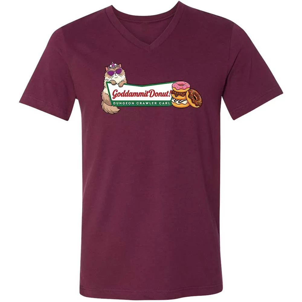 Unisex V-Neck T-Shirt - 1D8E95F4 - Maroon - 14