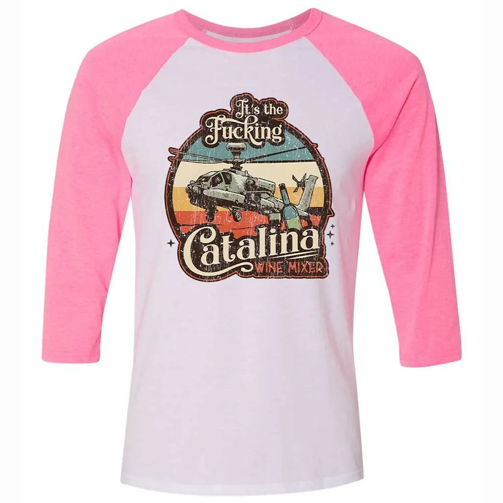 Unisex 3/4 Baseball Tee - TCXV36MW - White/Neon Pink - 12