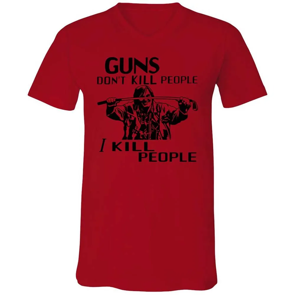 Unisex V-Neck T-Shirt - F37QJMZP - Red - 5