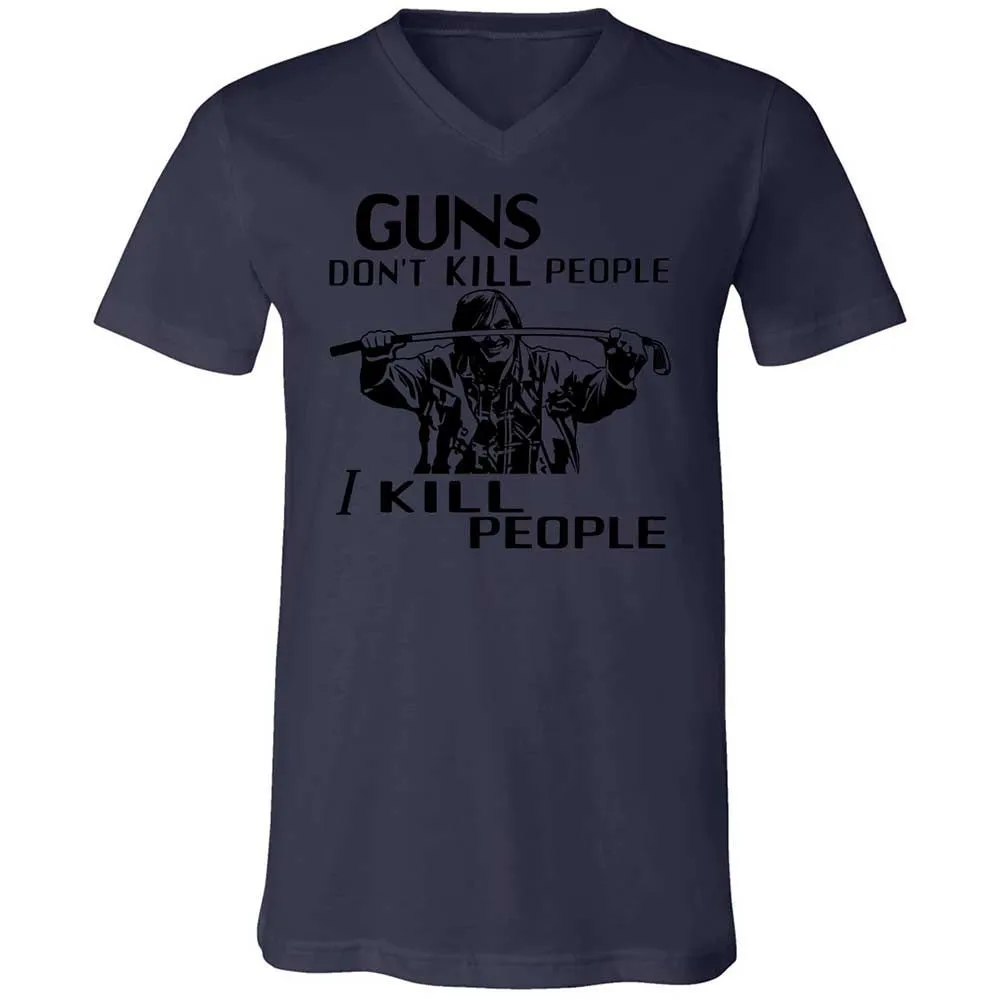 Unisex V-Neck T-Shirt - F37QJMZP - Navy - 12