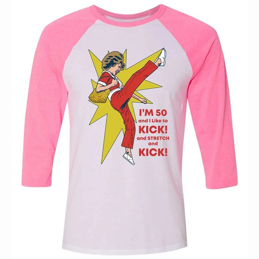 Unisex 3/4 Baseball Tee - 2H5CEKH7 - White/Neon Pink - 12