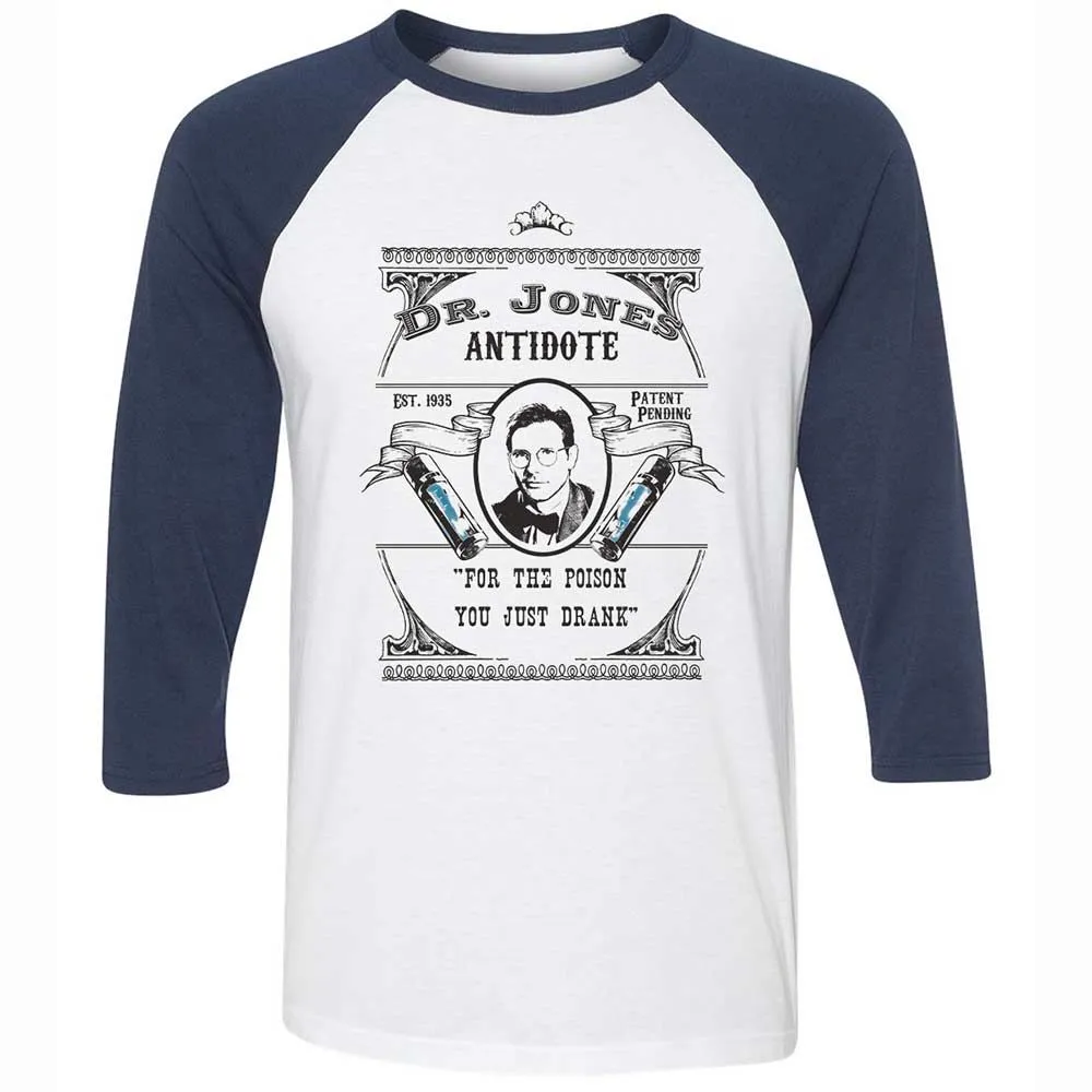 Unisex 3/4 Baseball Tee - 98W2K8HK - White/Navy - 8