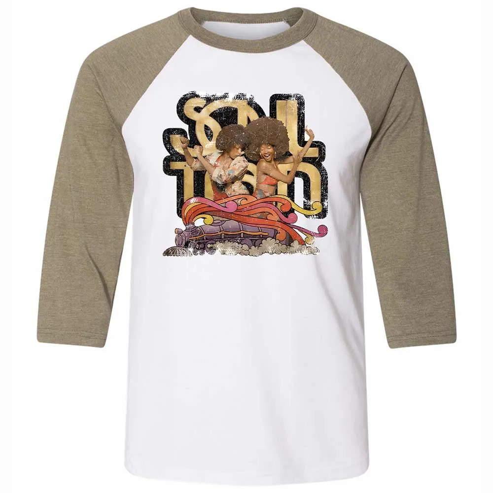 Retro Soul Train Dance Vibes - White/Heather Olive - 4