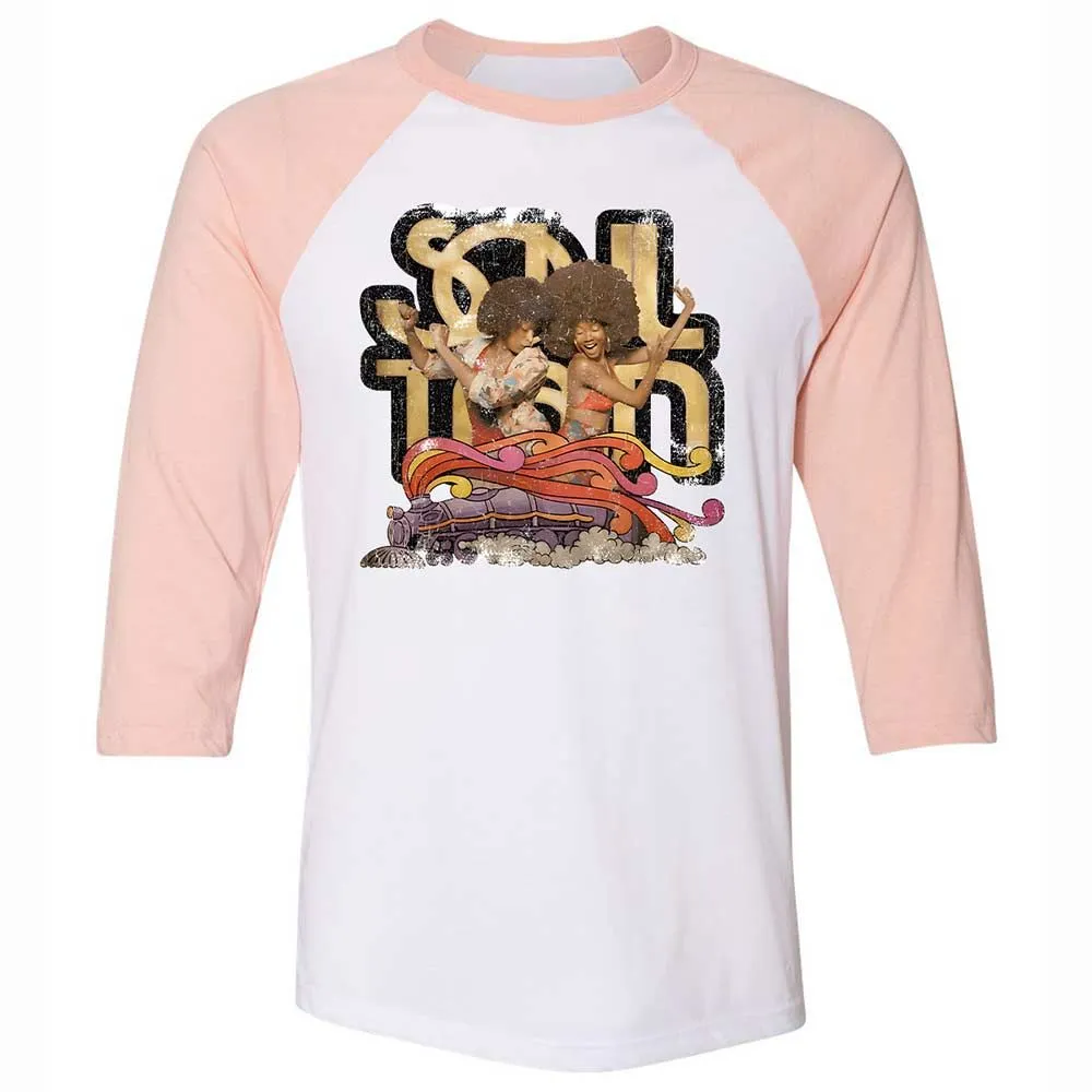 Retro Soul Train Dance Vibes - White/Heather Peach - 5
