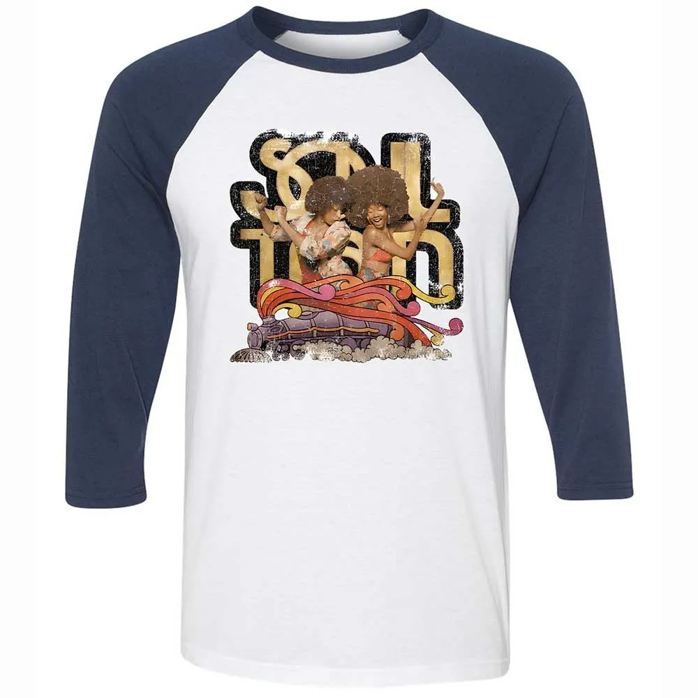 Retro Soul Train Dance Vibes - White/Navy - 8