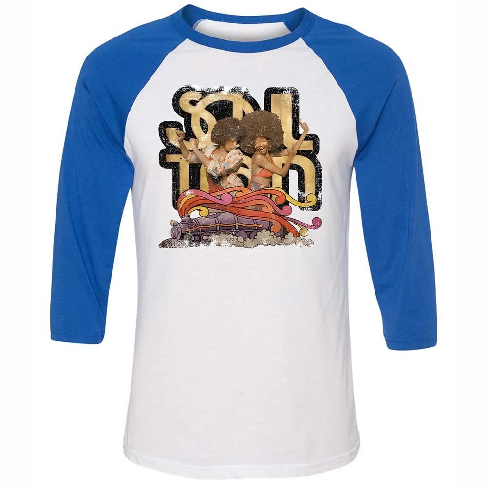 Retro Soul Train Dance Vibes - White/True Royal - 10
