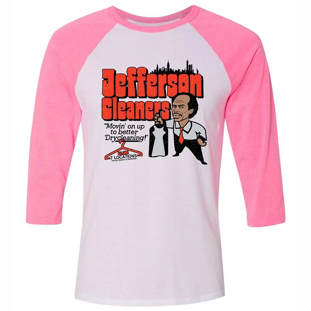 Unisex 3/4 Baseball Tee - 7W57AV6G - White/Neon Pink - 12