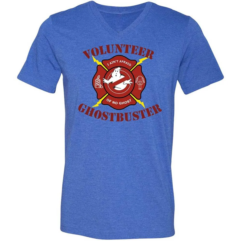 Unisex V-Neck T-Shirt - 4DHMVYJT - Heather True Royal - 4