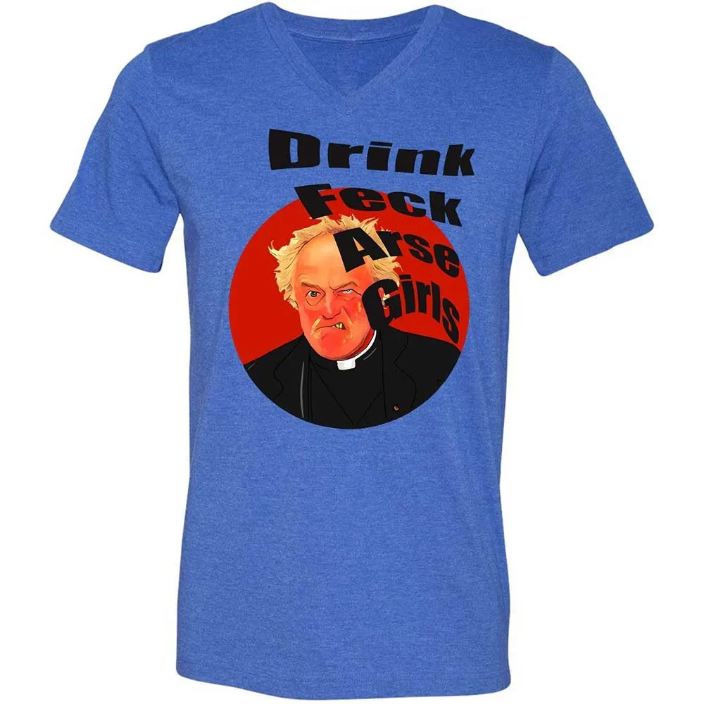 Unisex V-Neck T-Shirt - HTFWXHSP - Heather True Royal - 4