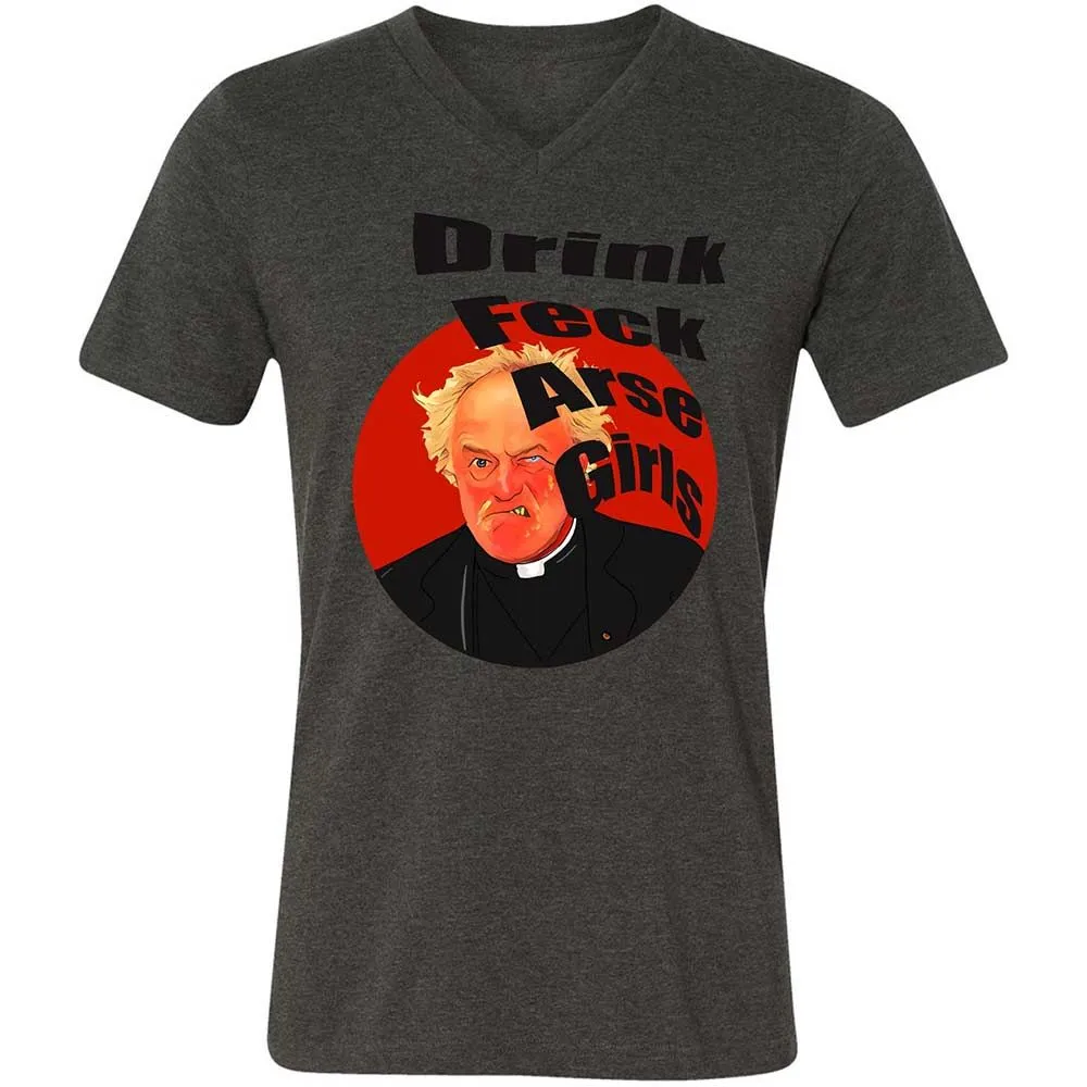 Unisex V-Neck T-Shirt - HTFWXHSP - Dark Grey Heather - 8