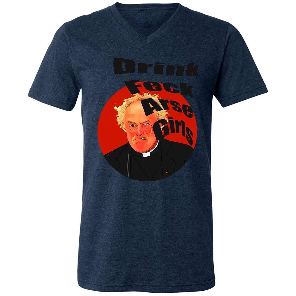 Unisex V-Neck T-Shirt - HTFWXHSP - Heather Navy - 13