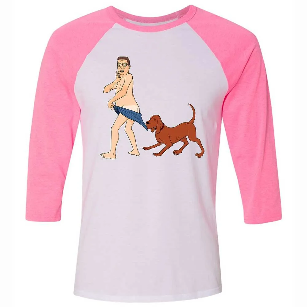 Unisex 3/4 Baseball Tee - DJU3S1E9 - White/Neon Pink - 12