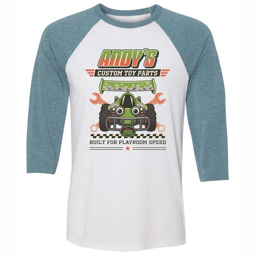 Unisex 3/4 Baseball Tee - 1QHB6PCE - White/Denim - 3