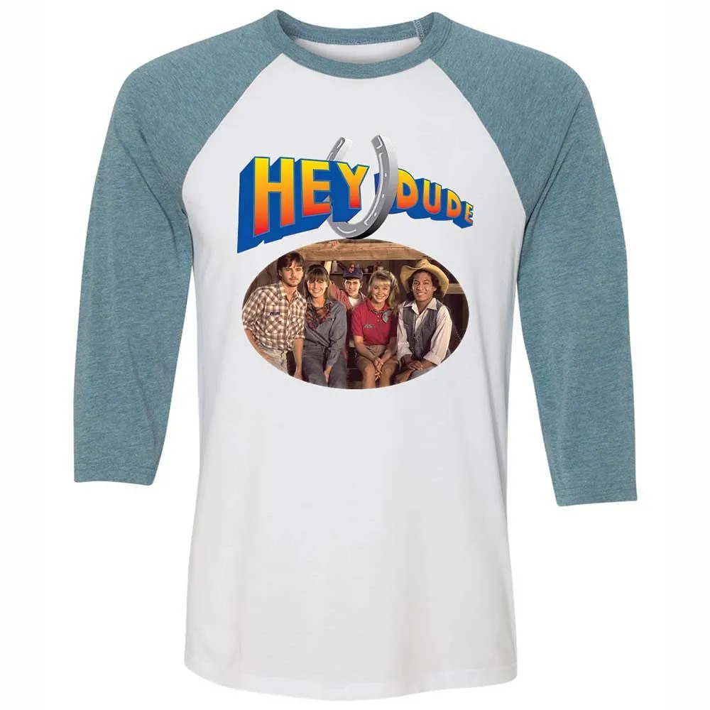 Unisex 3/4 Baseball Tee - AQ8P6JG7 - White/Denim - 3