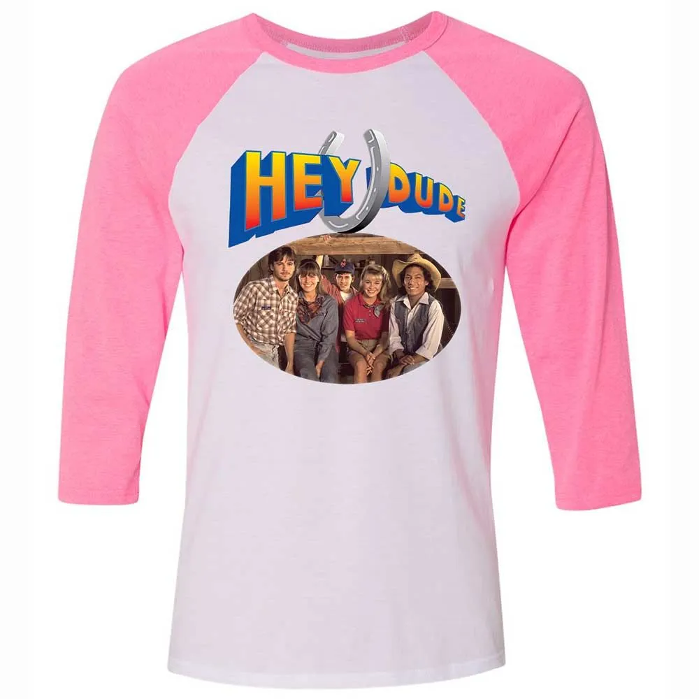 Unisex 3/4 Baseball Tee - AQ8P6JG7 - White/Neon Pink - 12