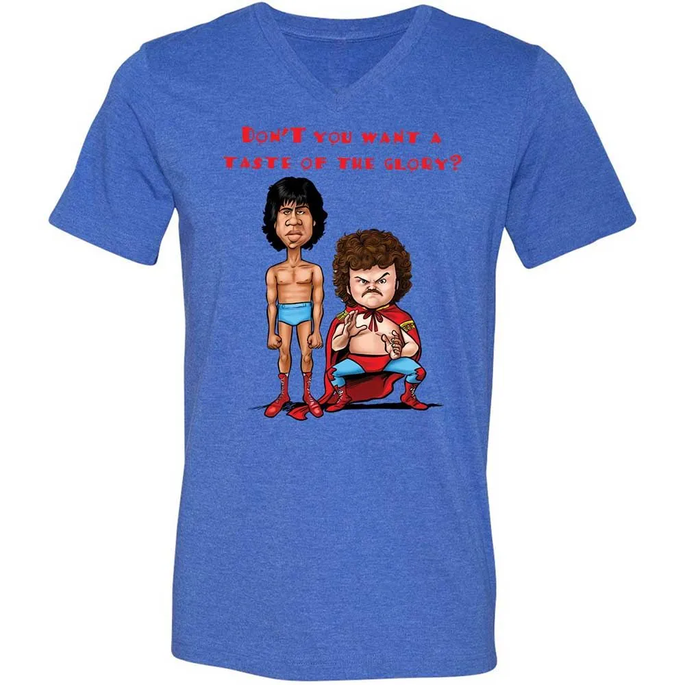 Unisex V-Neck T-Shirt - BRE1AJH3 - Heather True Royal - 4