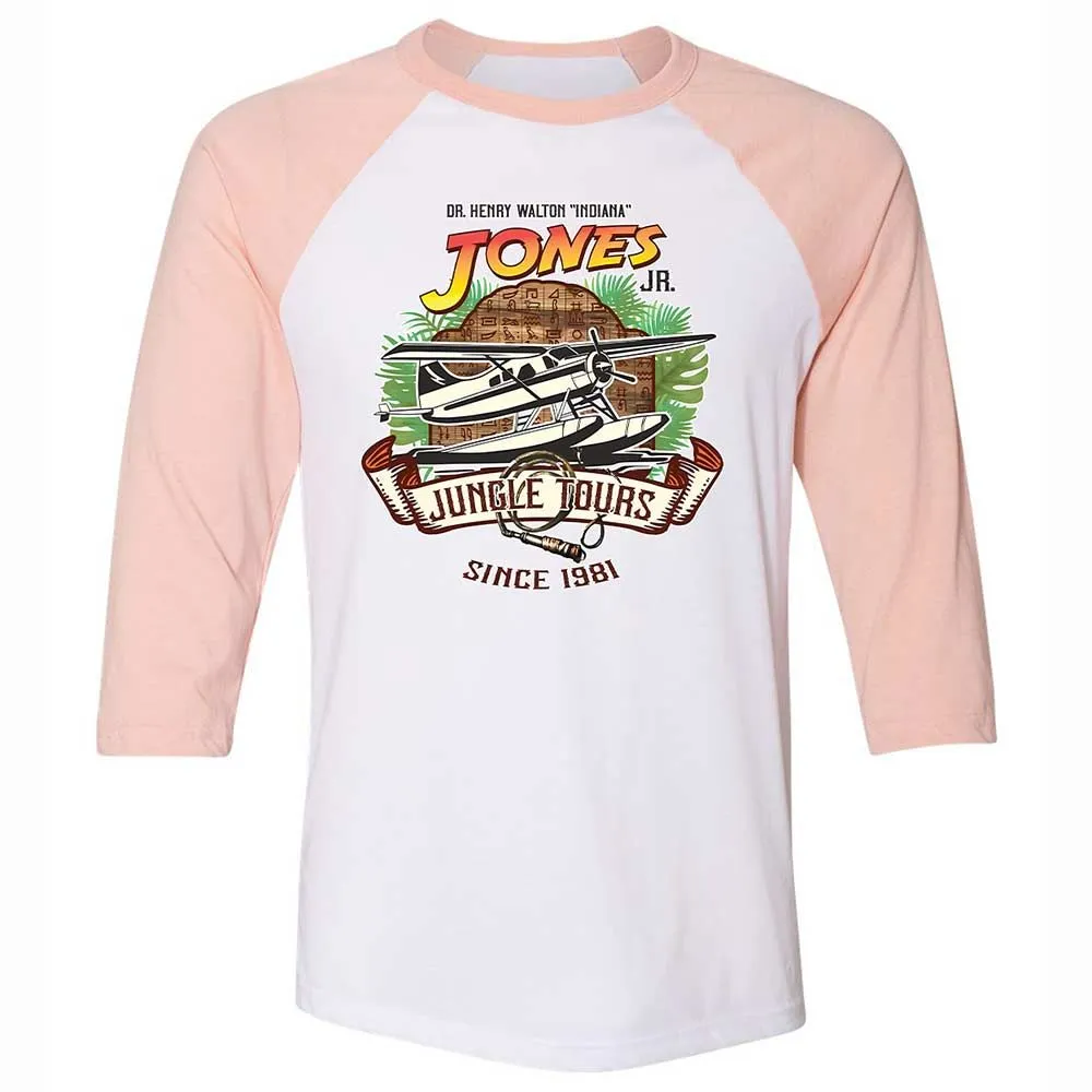 Unisex 3/4 Baseball Tee - NEDPVL71 - White/Heather Peach - 5