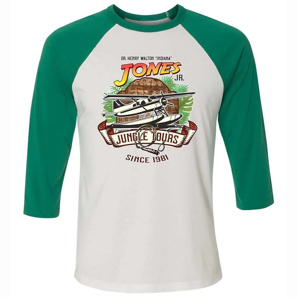 Unisex 3/4 Baseball Tee - NEDPVL71 - White/Kelly - 6
